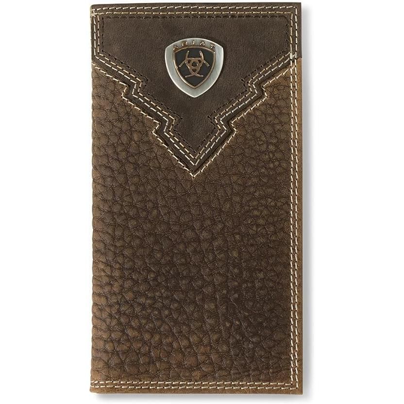 Ariat Men's Rodeo Crazy Horse Overlay Wallet- Brown Rowdy