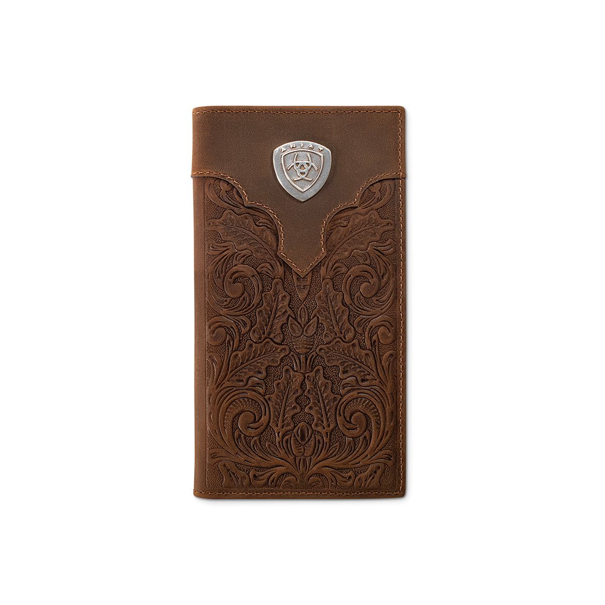 Ariat Men's Rodeo Style Embossed Overlay Scroll- Medium Brown