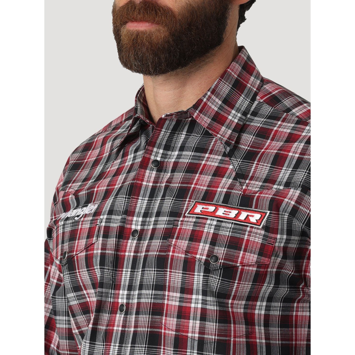 Wrangler Mens Western PBR Logo LS Shirt - 112317135