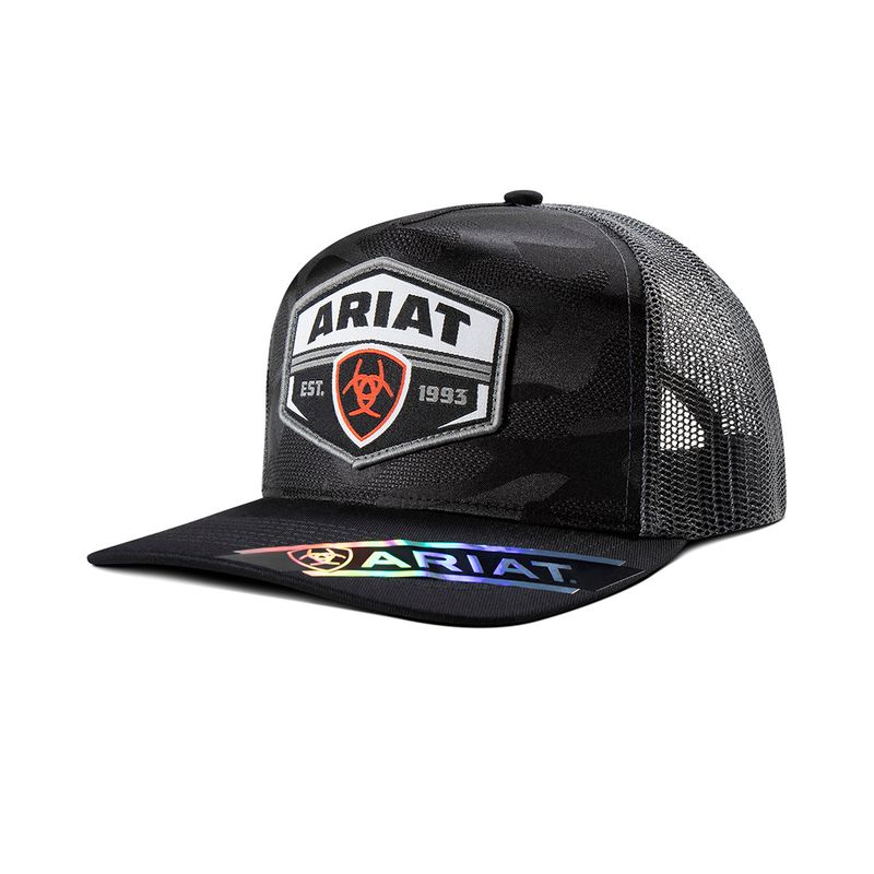 Ariat Men's Snap Back Camo Patch Cap - Black