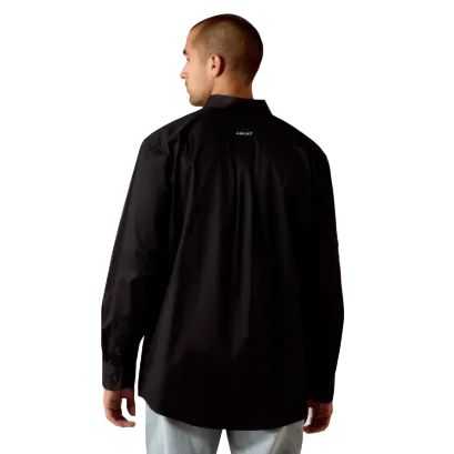 Ariat Men's Team Logo Lightweight Twill Classic Fit Long Sleeve Shirt - Black/Grey