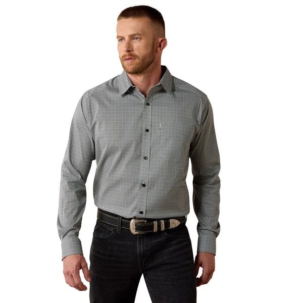 Ariat Men's The Everything Long Sleeve Classic Fit Mini Medallion Print Shirt- Black