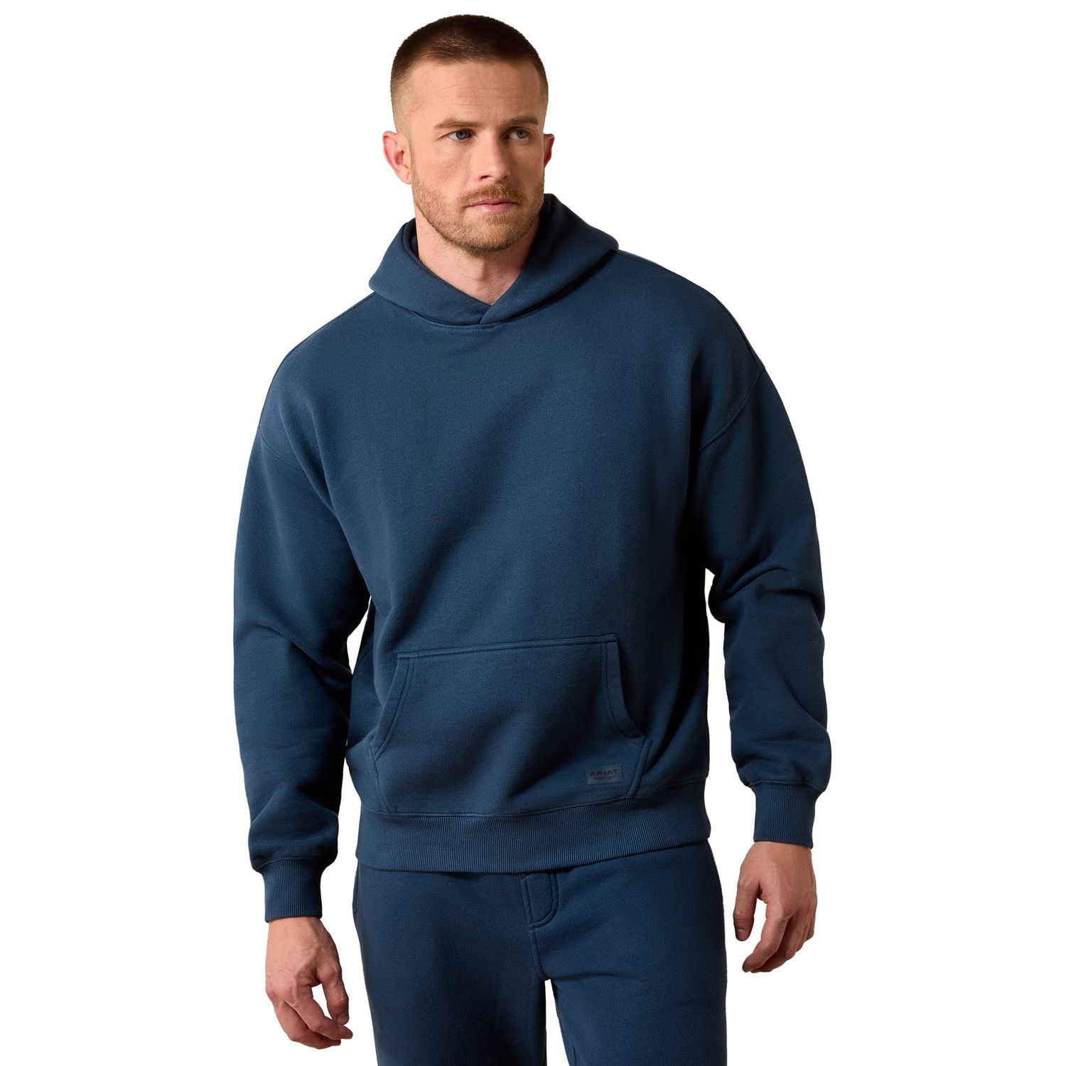 Ariat Men's ToughStock Washed Heavyweight Fleece Hoodie - Midnight Navy