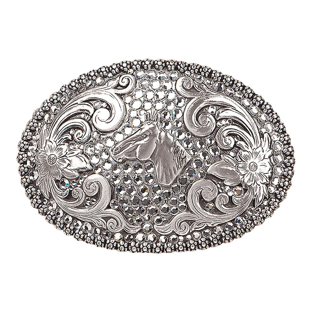 Blazin Roxx Women's Oval Horsehead Buckle - Silver