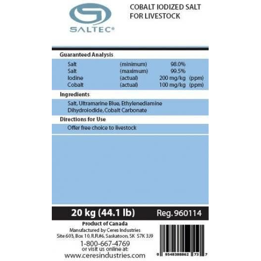 Saltec Cobalt Iodized Salt Block - 20KG