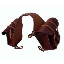 Aime Imports Leather Saddle Bag- Burgundy
