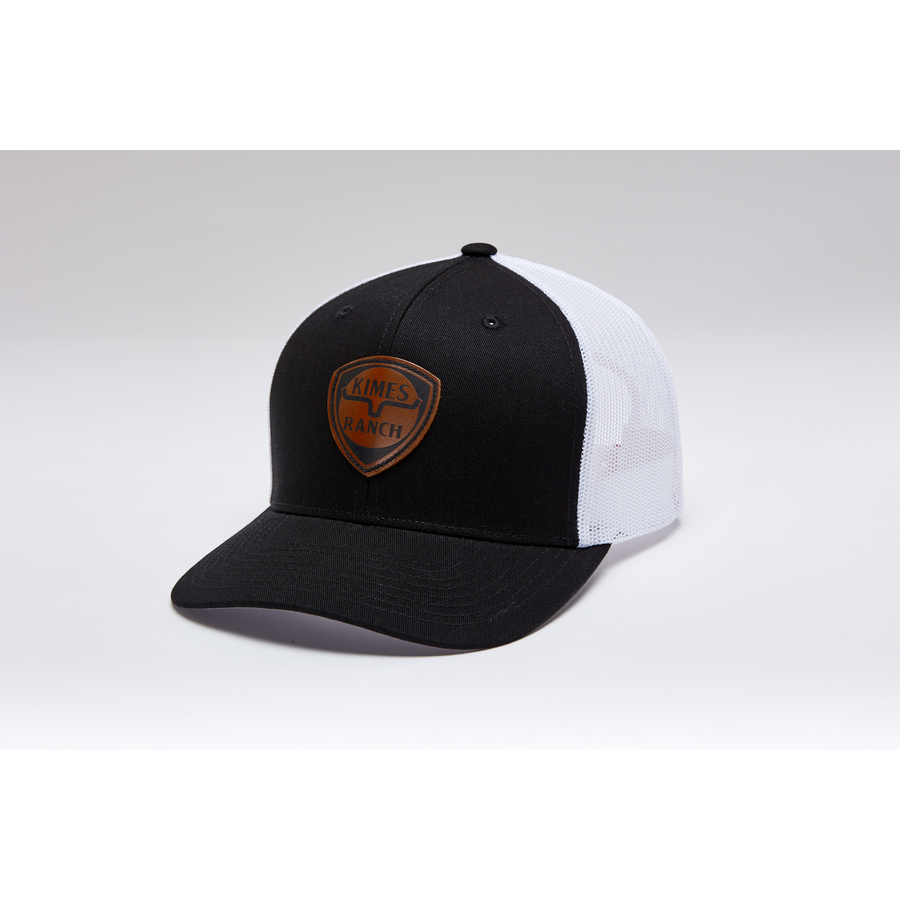 Kimes Leather Point Cap Black