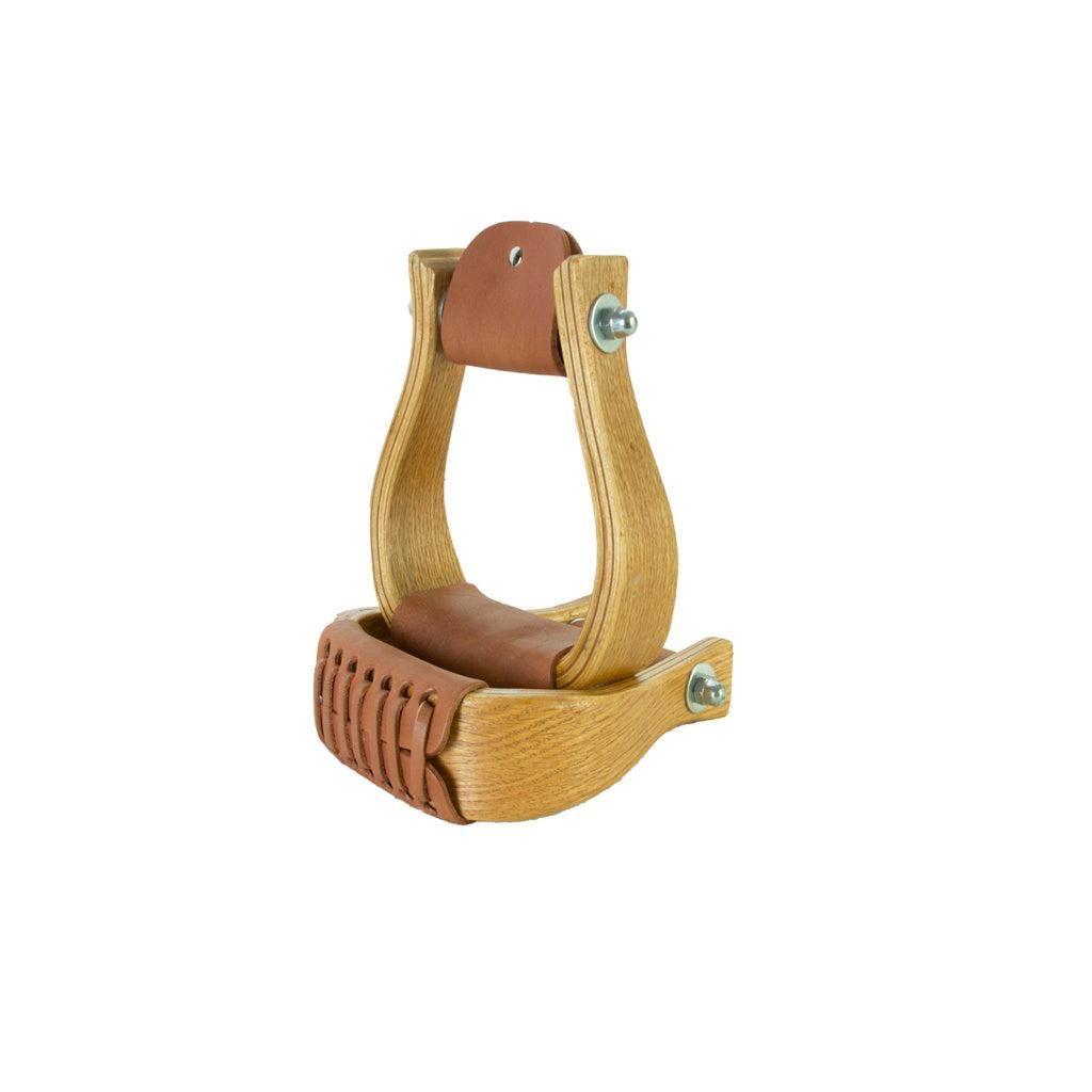 Aime Imports 2" Oak Wood Bell Stirrups - 172156-2-CHN