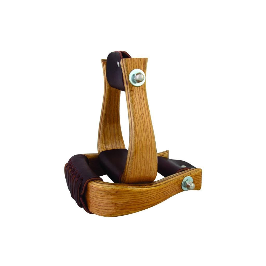 Aime Imports 2" Oak Wood Bell Stirrups - 172156-2-BG