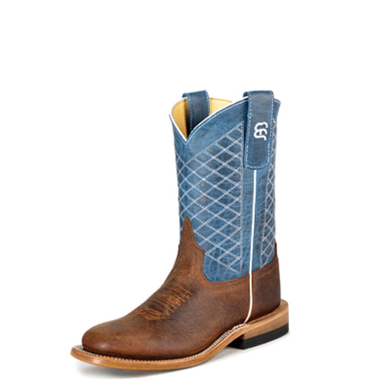 Anderson Bean Kid's Western Boots - Toast Bison/Blue Lava