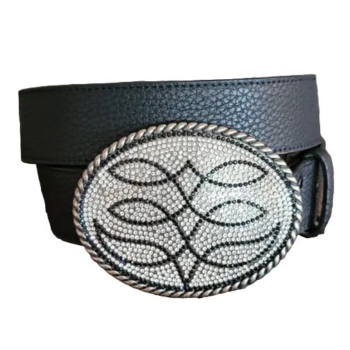 Angel Ranch Women's Boot Stitch Belt - Black