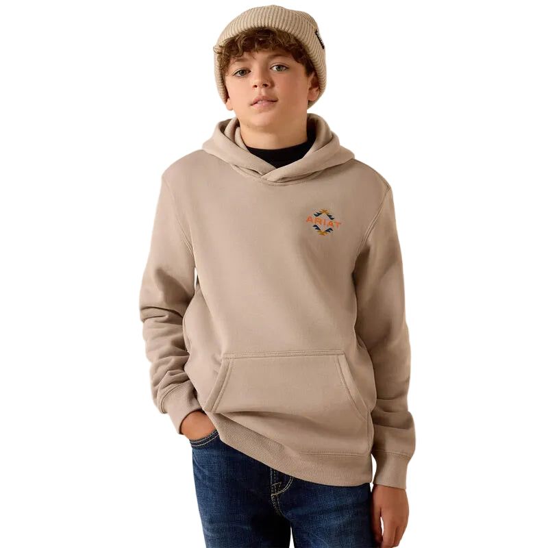 Ariat Boy's Tapiz Zapoteco Long Sleeve Hoodie - Beige
