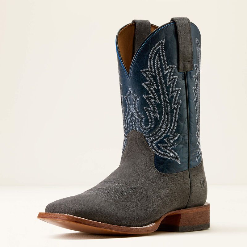 Ariat Men's County Roads Wide Square Toe Cowboy Boot- Iron Grey/ Powder Steel