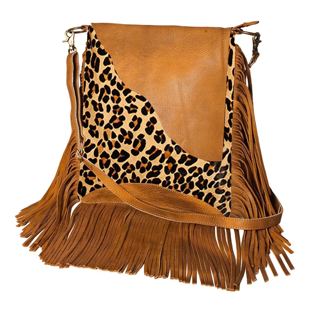 American Darling Hair On Cowhide Messenger Bag - Cheetah