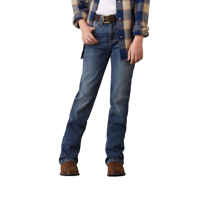 **Ariat Boy's B4 Relaxed Graystill Boot Cut Jeans - Nelson