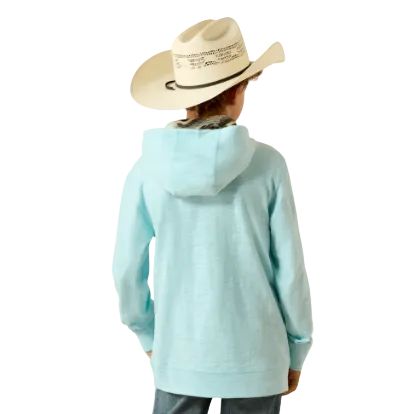 Ariat Boy's Retro Long Sleeve Hoodie - Aquatic