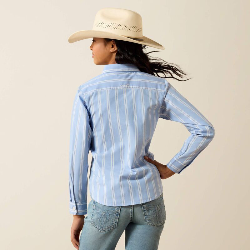 Ariat Girl's Kirby Long Sleeve Shirt - Ashleigh Blue Stripe