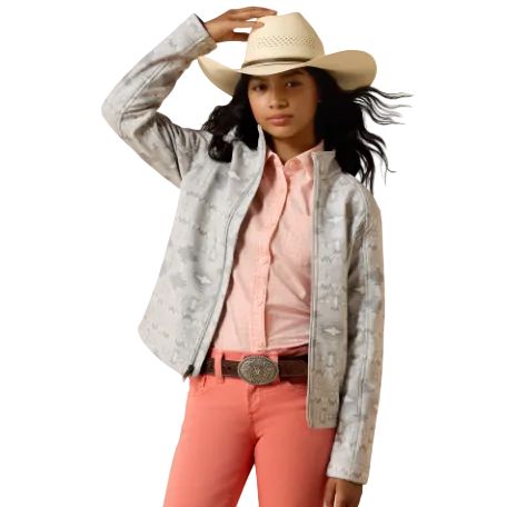 Ariat Girl's Logo Softshell Long Sleeve Jacket - Neutral Southwest