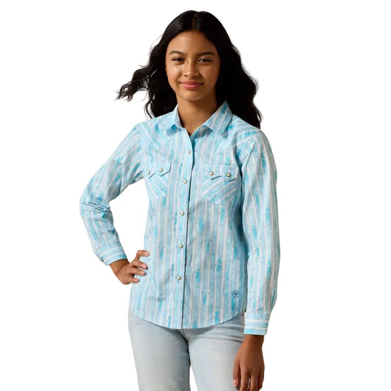 Ariat Girl's Long Sleeve Venus Shirt - Rope Watercolour