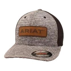 Ariat Men's Leather Patch Cap - Black Heather