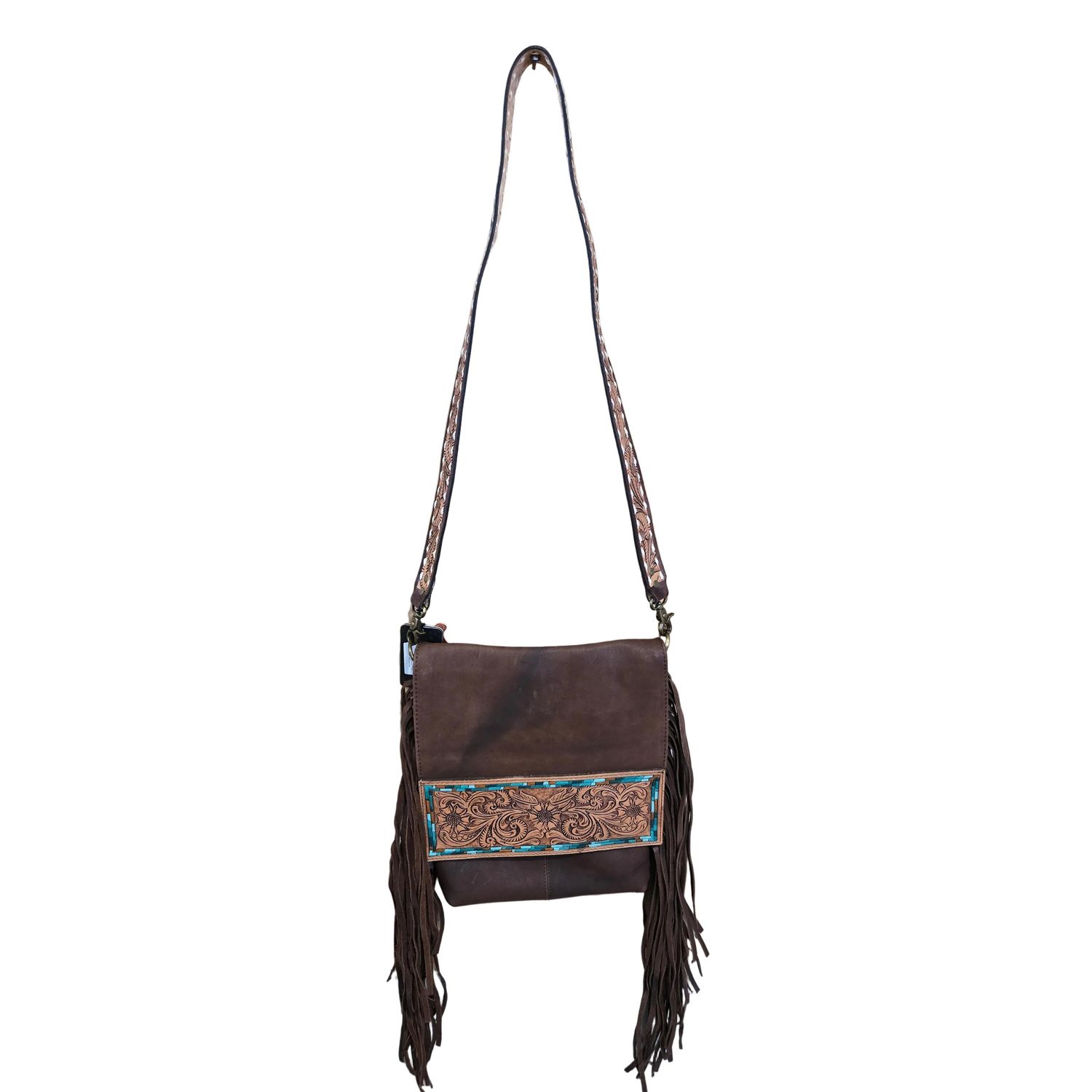 American Darling Brown Fringe Western Shoulder Bag