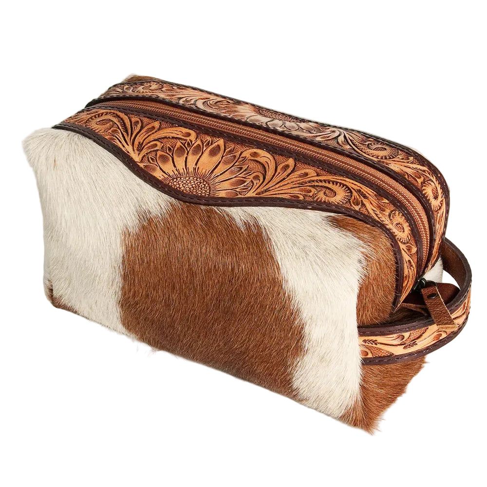 American Darling Genuine Toiletry Bag - Cowhide/Tooled