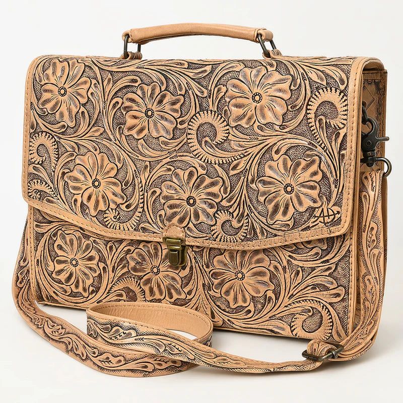 American Darling Hand Tooled Brief Case - ADBG1437A