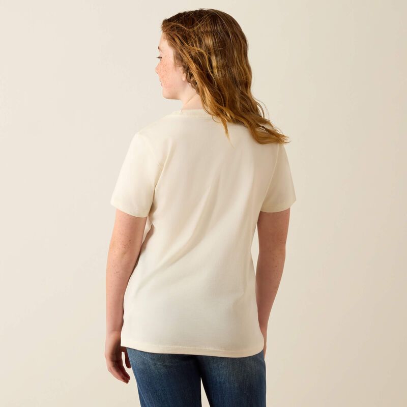 Ariat Girl's Cowgirl Vibes Short Sleeve Tee Shirt - Natural