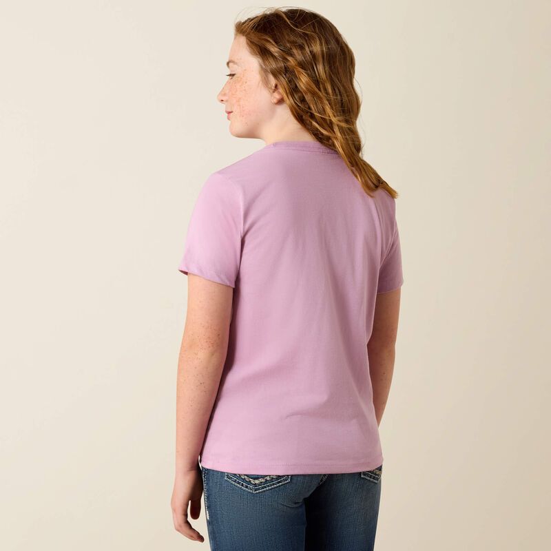 Ariat Girl's Farm Patch Short Sleeve Tee Shirt - Lavender