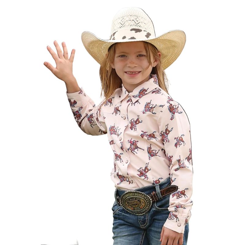 Ariat Girl's Long Sleeve Western Shirt - Pink