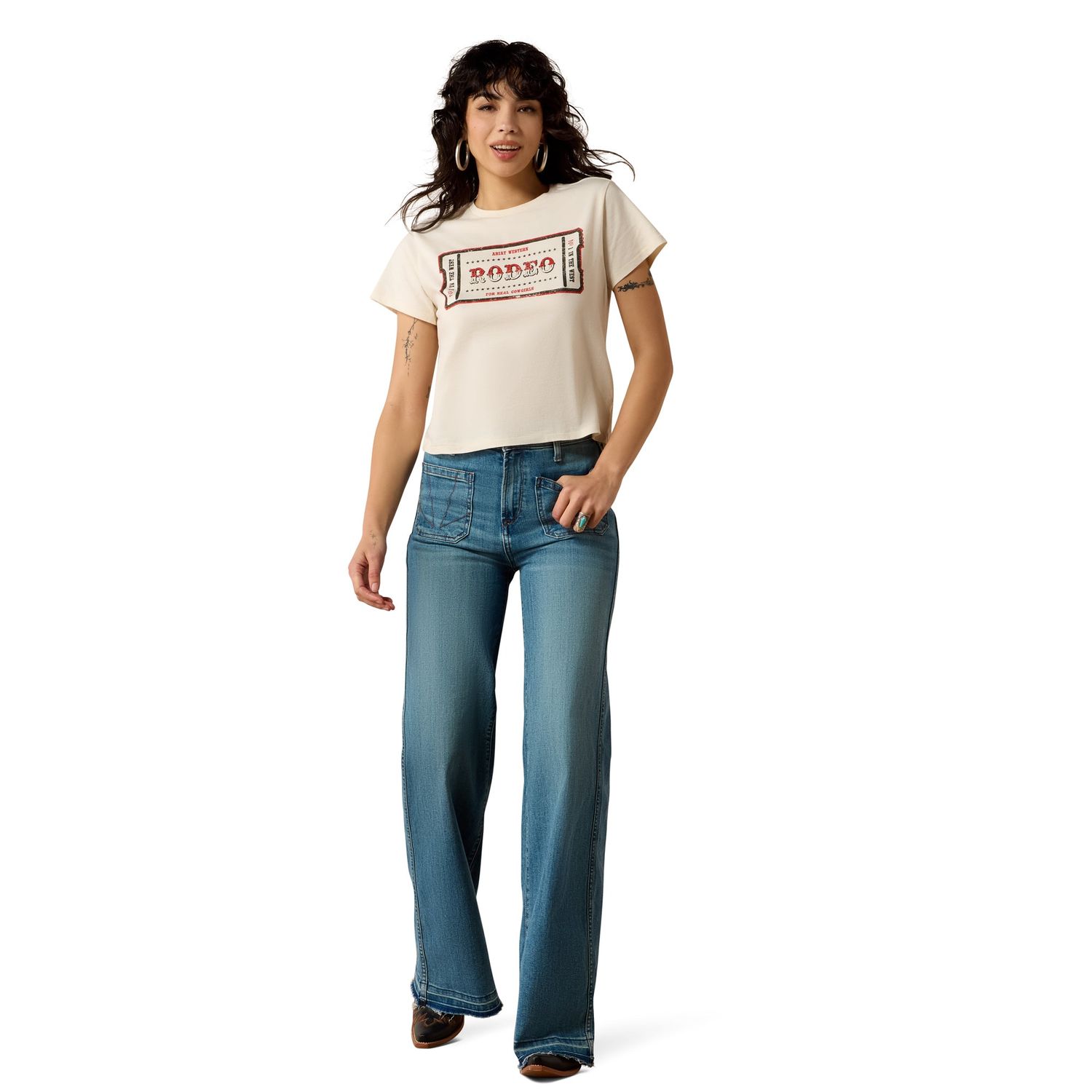 Ariat Women's One in the West T-Shirt - Natural - APP-ARI-10082168-XS