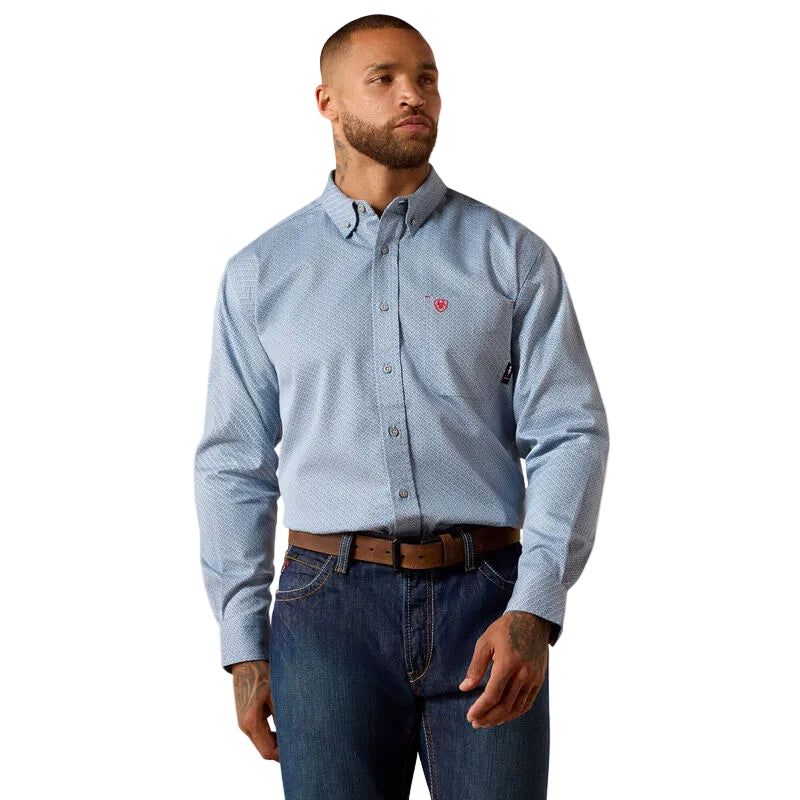 Ariat Men's FR Mantle Long Sleeve Work Shirt - Dusty Blue