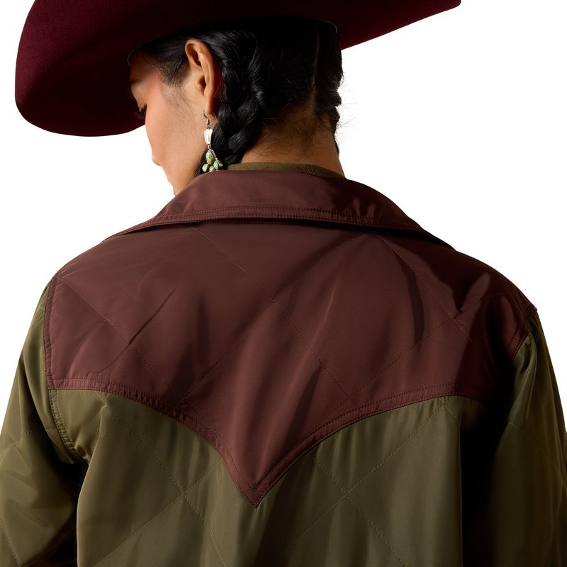 Ariat Women's Dilon Parka Jacket - Ivy Green/Chicory Coffee