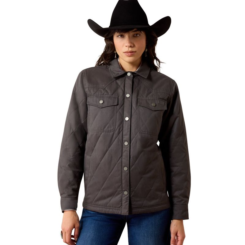 Ariat Women's Grizzly Quilted Barn Jacket - Carbon Copy