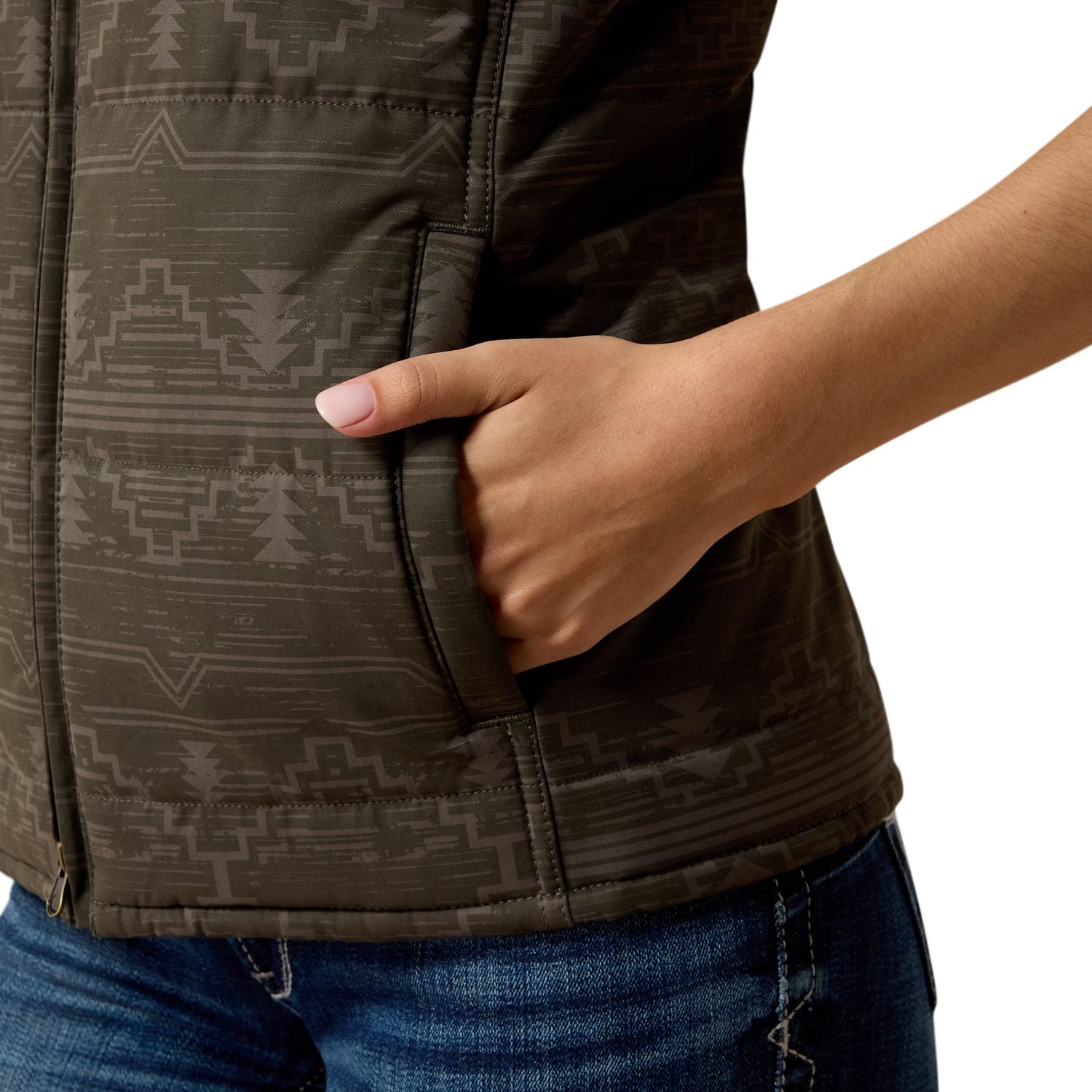 Ariat Women's Grizzly Quilted Vest - Beluga Rockwell Print
