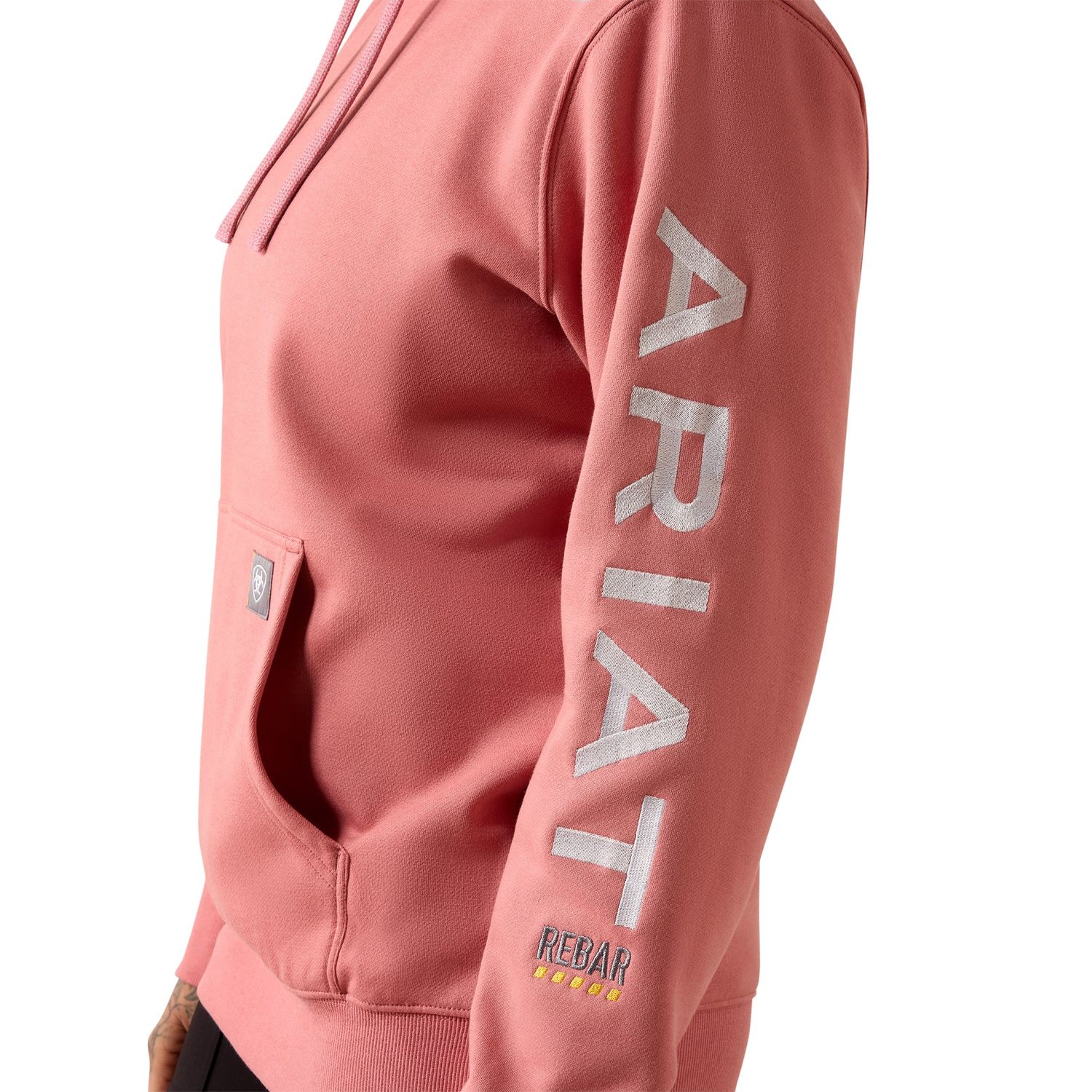 Ariat Women's Rebar Workman Graphic Hoodie - Dusty Rose Heather/Cloud Grey