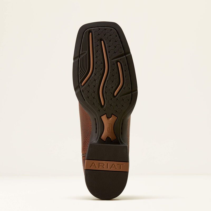 Ariat Women's Round Up Holly Wide Square Toe Western Boot- Brown/ Metallic Sea