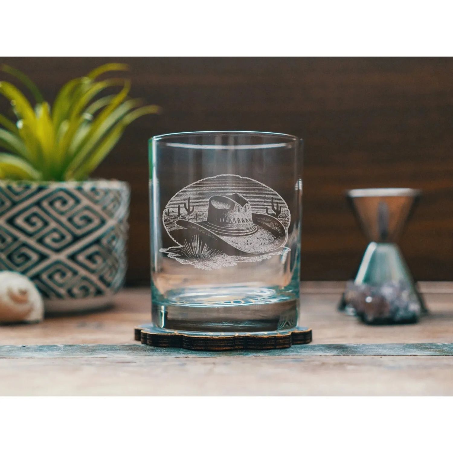 Benoit's Cowboy Hat Scene Old Fashion Glasses