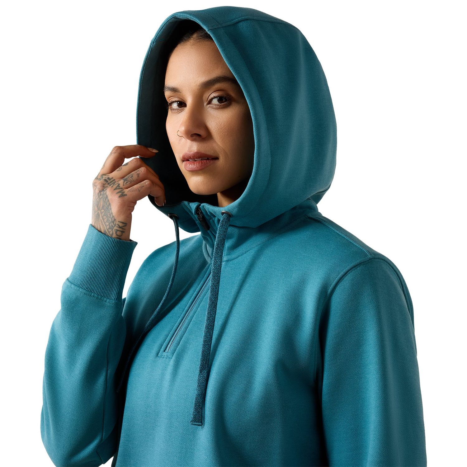 Ariat Women's Rebar Skill Set 1/2 Zip Hoodie - Storm Blue Heather