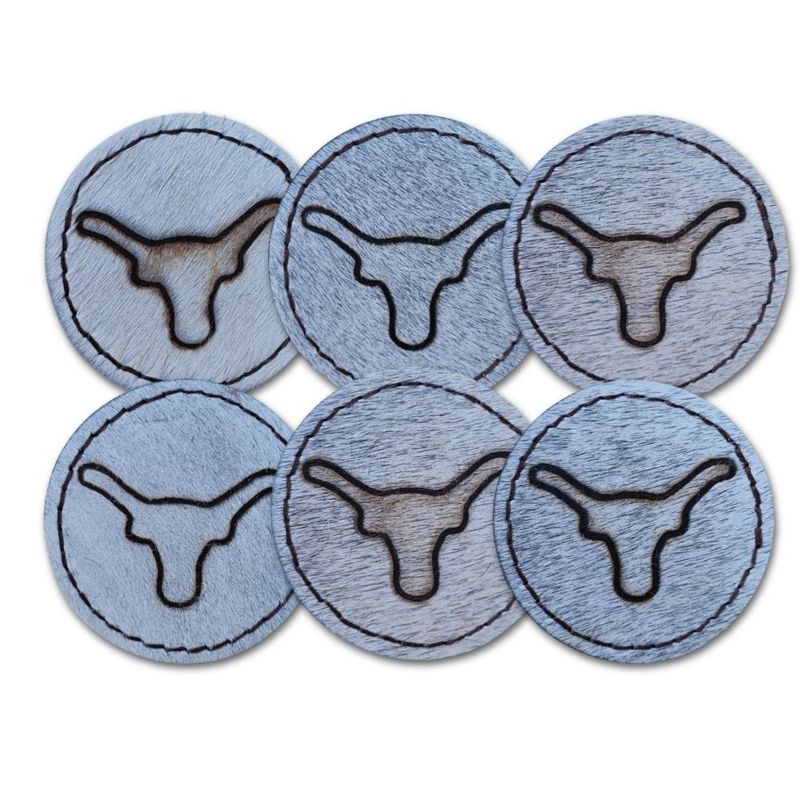 D2W Trading Branded Longhorn Saddle Stitch Coaster
