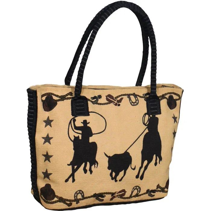 El Paso Cotton Stencil Team Roper Purse-29C