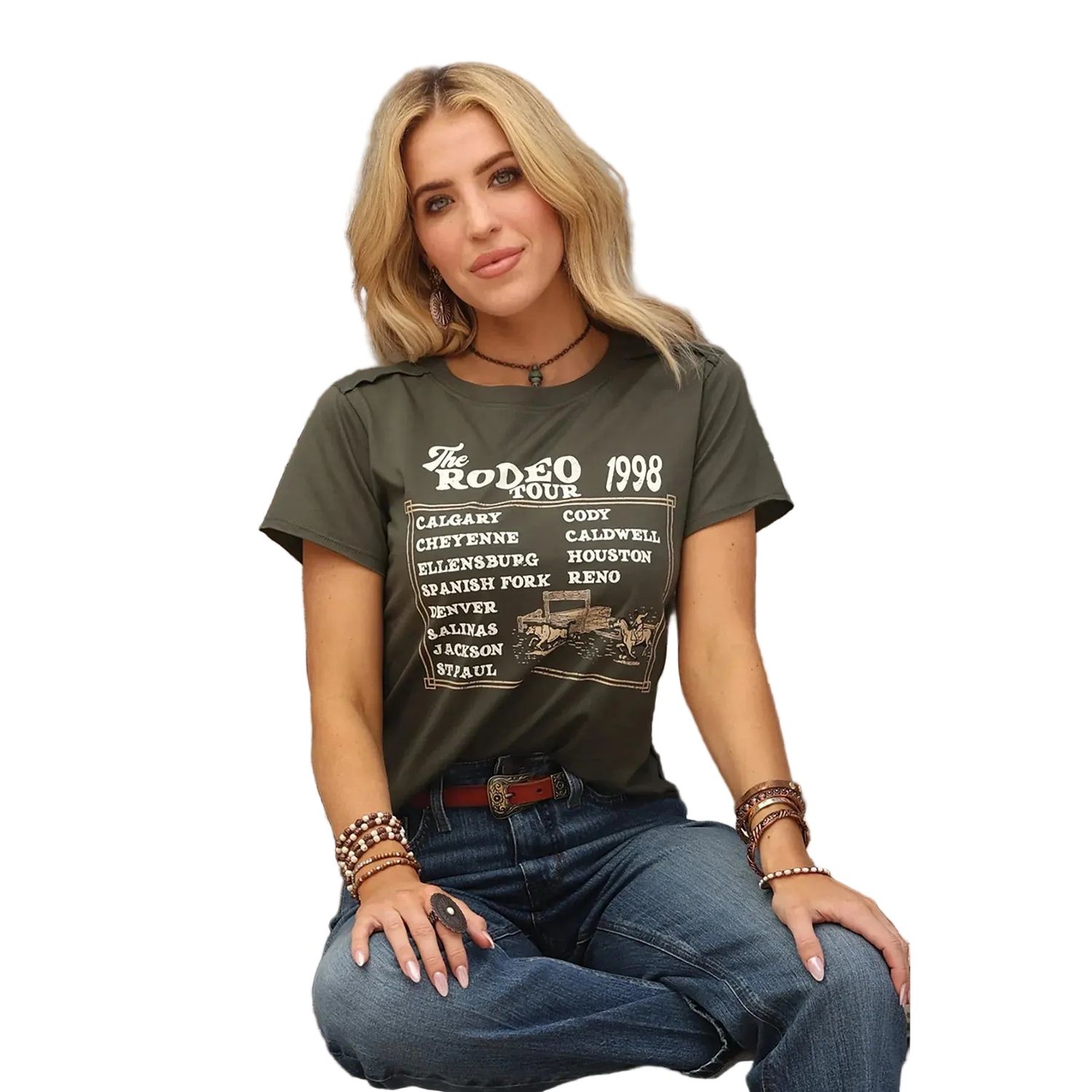 Cruel Women's Short Sleeve Crop Tee - Olive