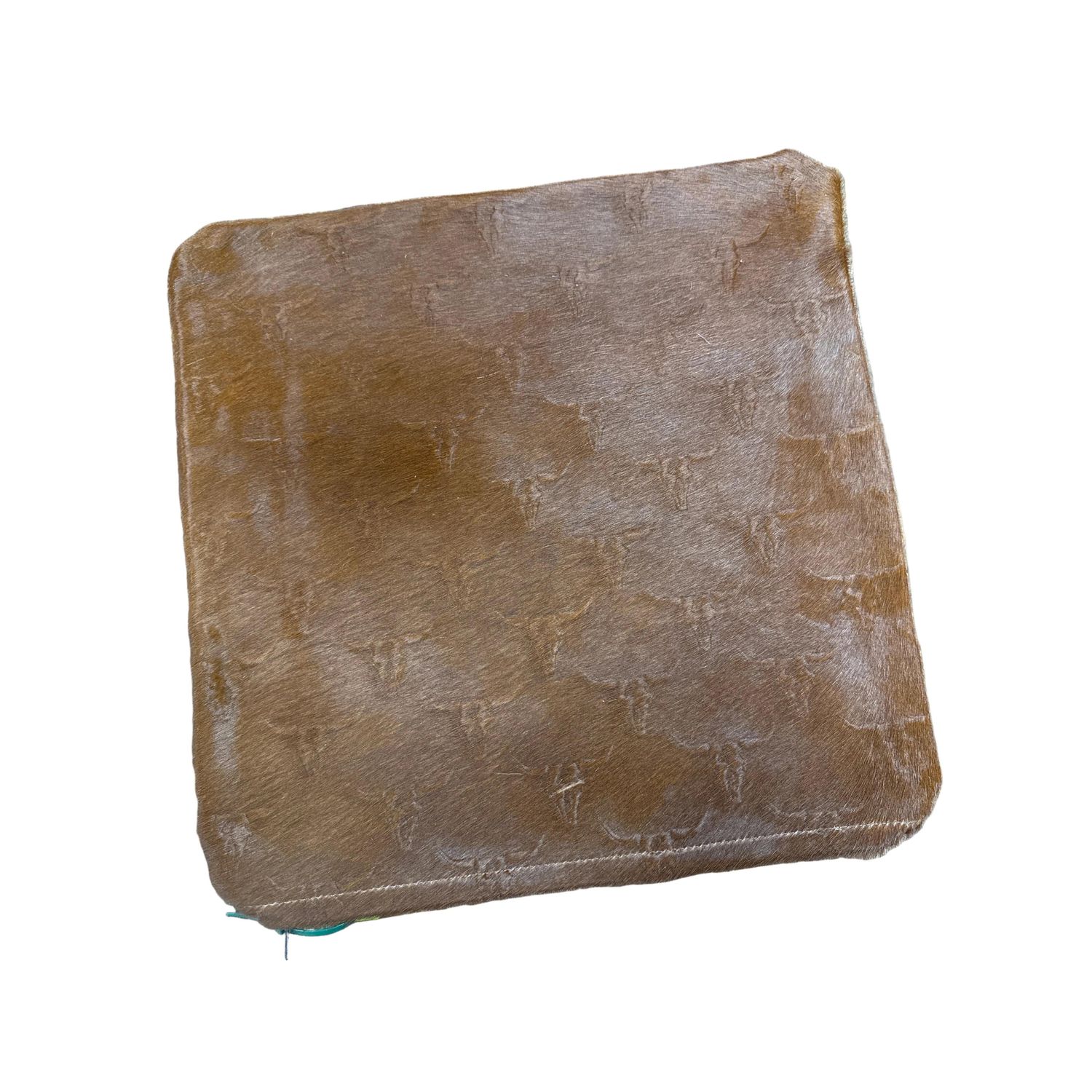 D2W Embossed Longhorn Double Sided Cowhide Pillow Case - Brown
