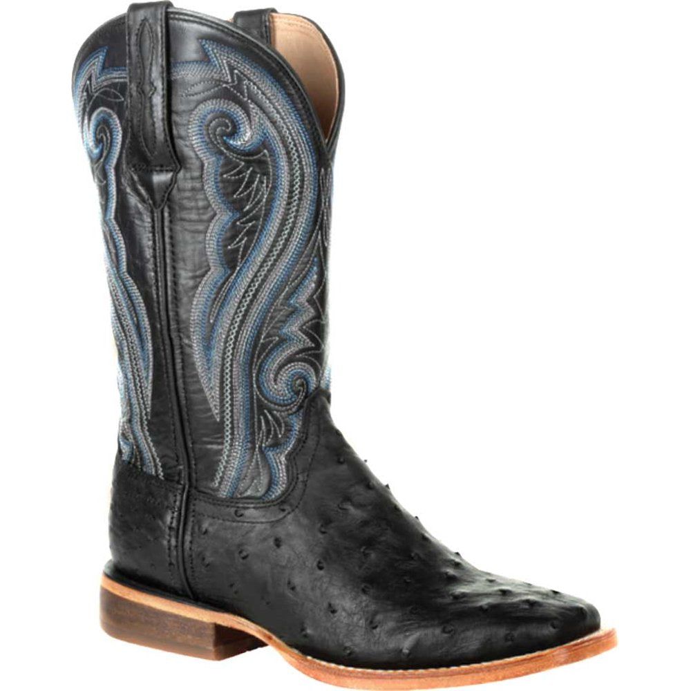 **Durango Women's Brown 12" Western Onyx Ostrich Boot - Black