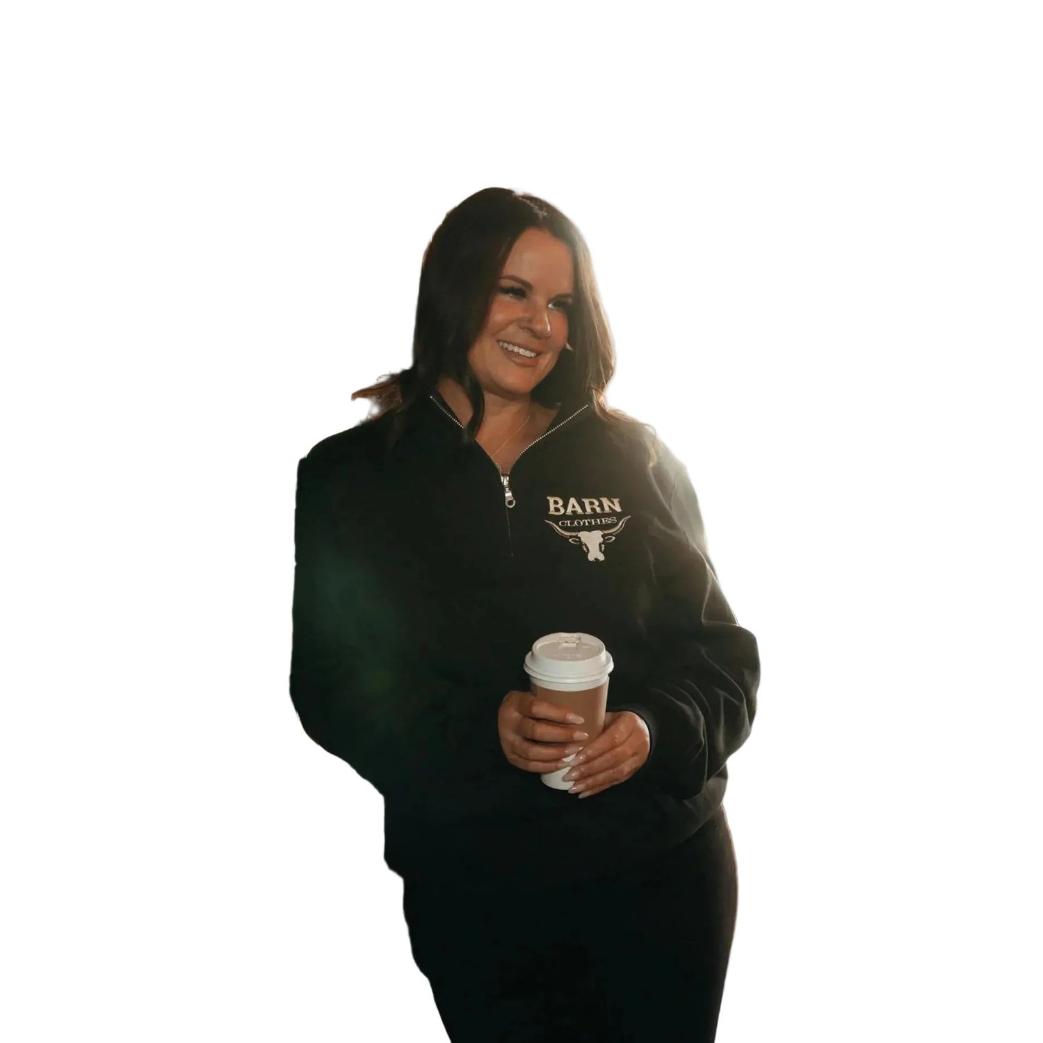 Barn Clothes Early Chores 1/4 Zip Long Sleeve Sweatshirt - Black