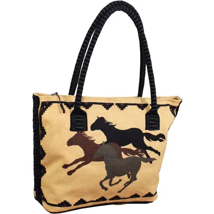 El Paso Wild Horses Cotton Stencil Purse