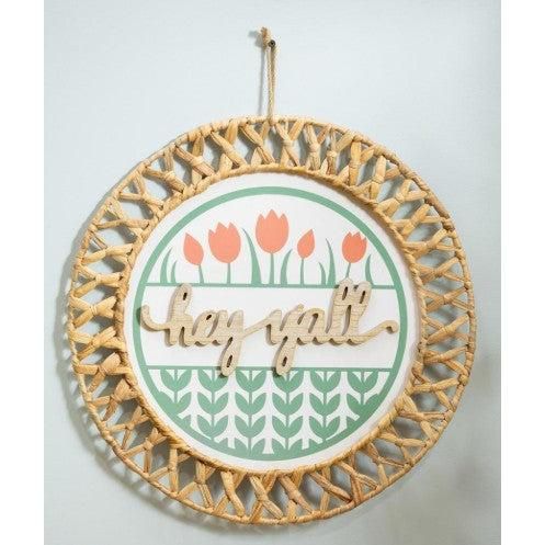 Evergreen Hey Yall' Round 18" Wall Decor