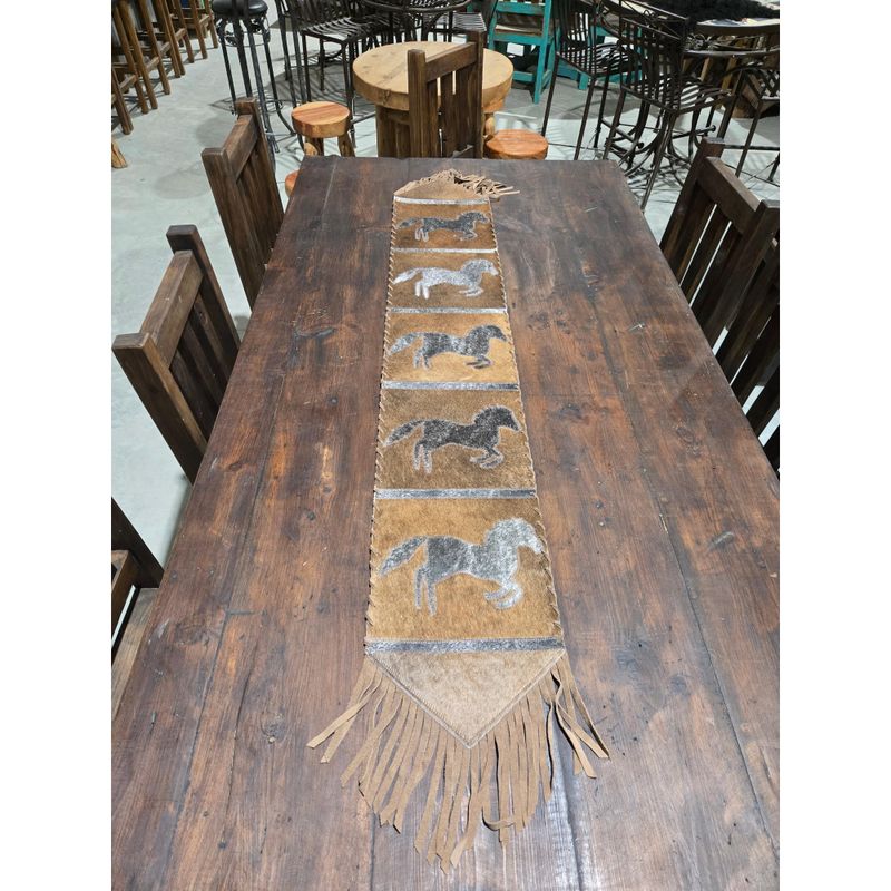 D2W Table Runner Running Horse w Fringes