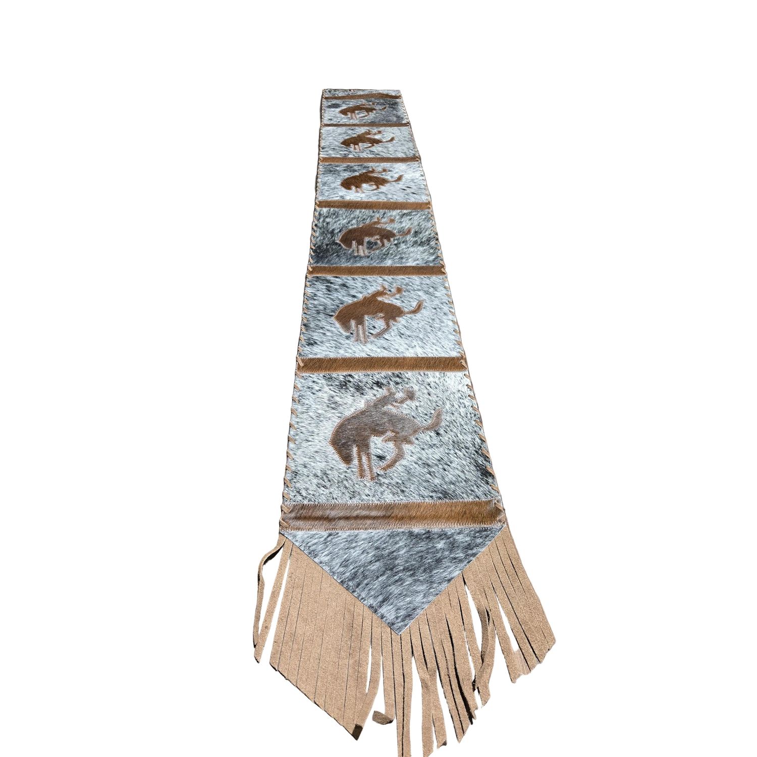 D2W Trading Table Runner Model 1 - Bucking Horse w Fringes