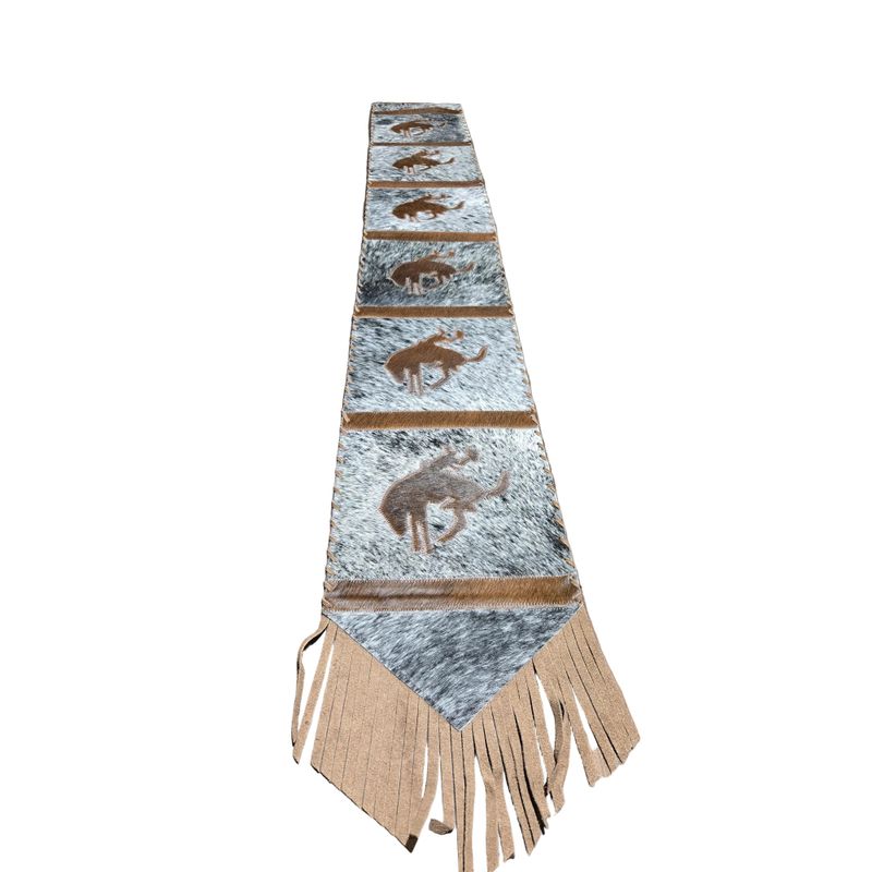 D2W Trading Table Runner Model 1 - Bucking Horse w Fringes